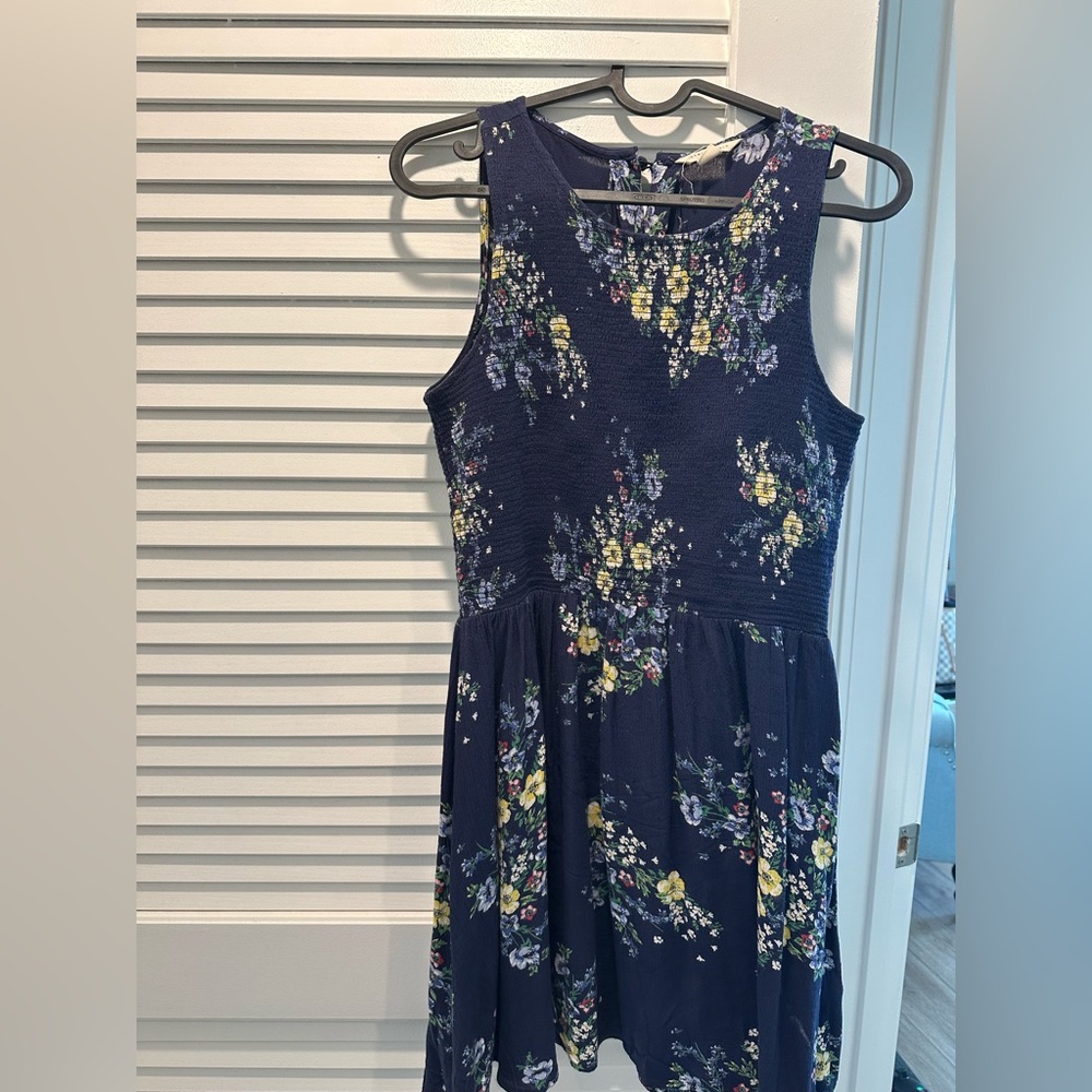 Aeropostale Navy Floral Dress Women Medium